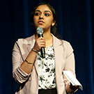 Rina Singh speaking at an event