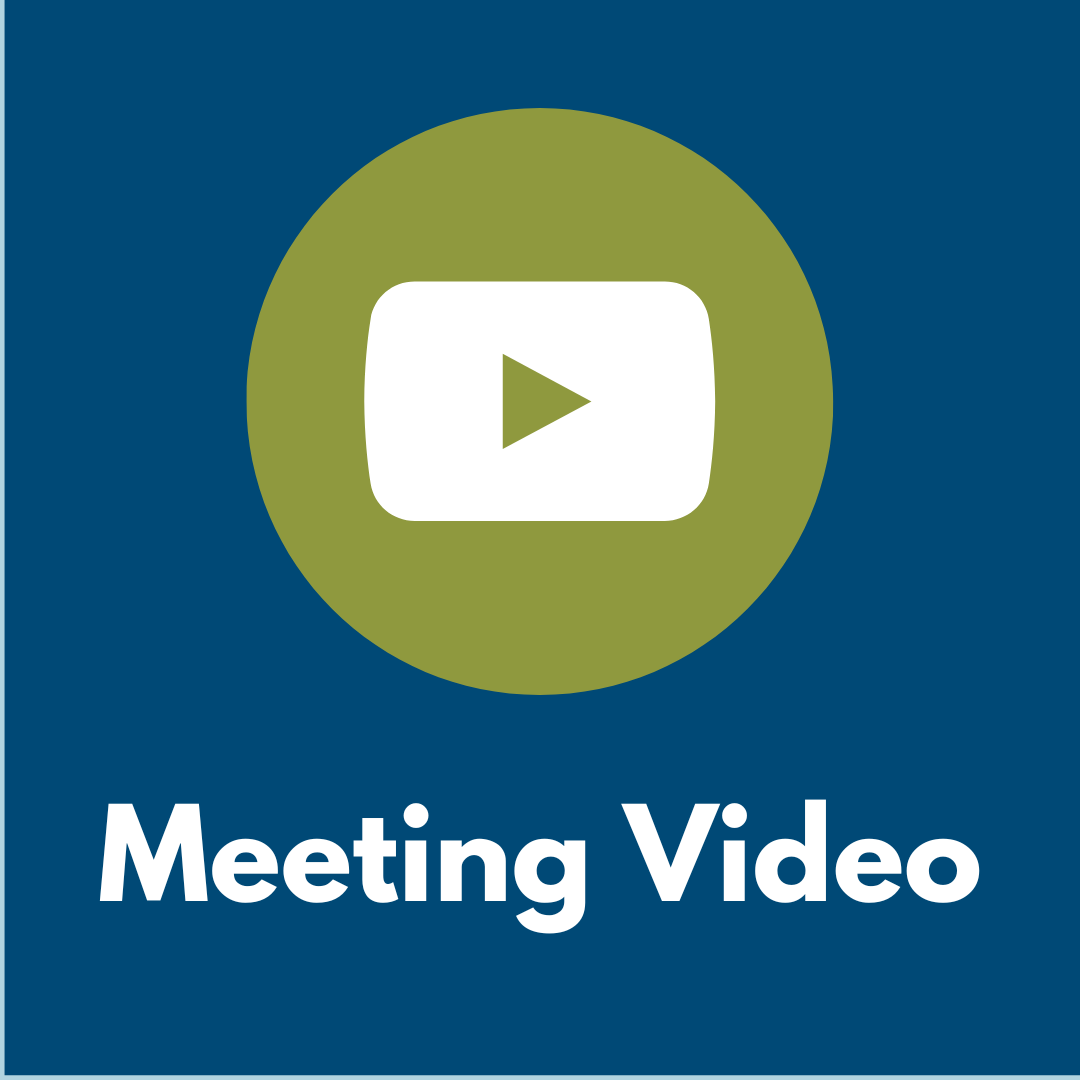 Icon of a play button with the words Meeting Video