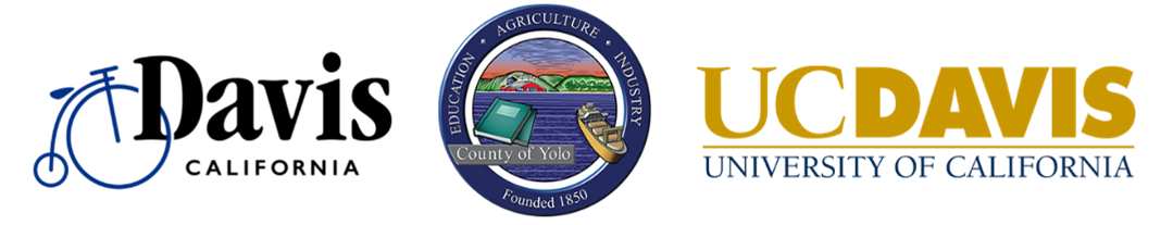 logos of the City of Davis, Yolo County, and UC Davis