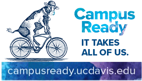Campus ready graphic, cow on bicycle
