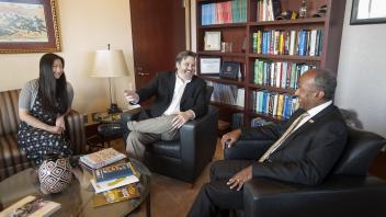 Chancellor Gary May meets for an interview with Sactown Magazine in his office on Wednesday August 16, 2017.