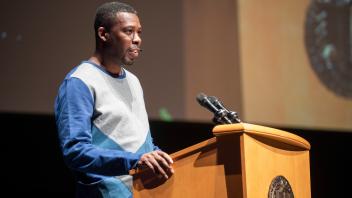 Gary Grice, known by the stage name GZA a.k.a. The Genius was the speaker at the Chancellor's Colloquium in Jackson Hall at the Mondavi Center on May 21, 2018. 