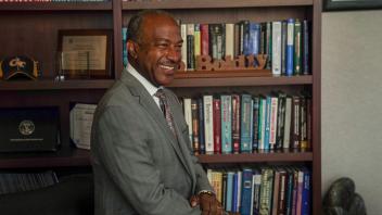 UC Davis Chancellor Gary May in his office