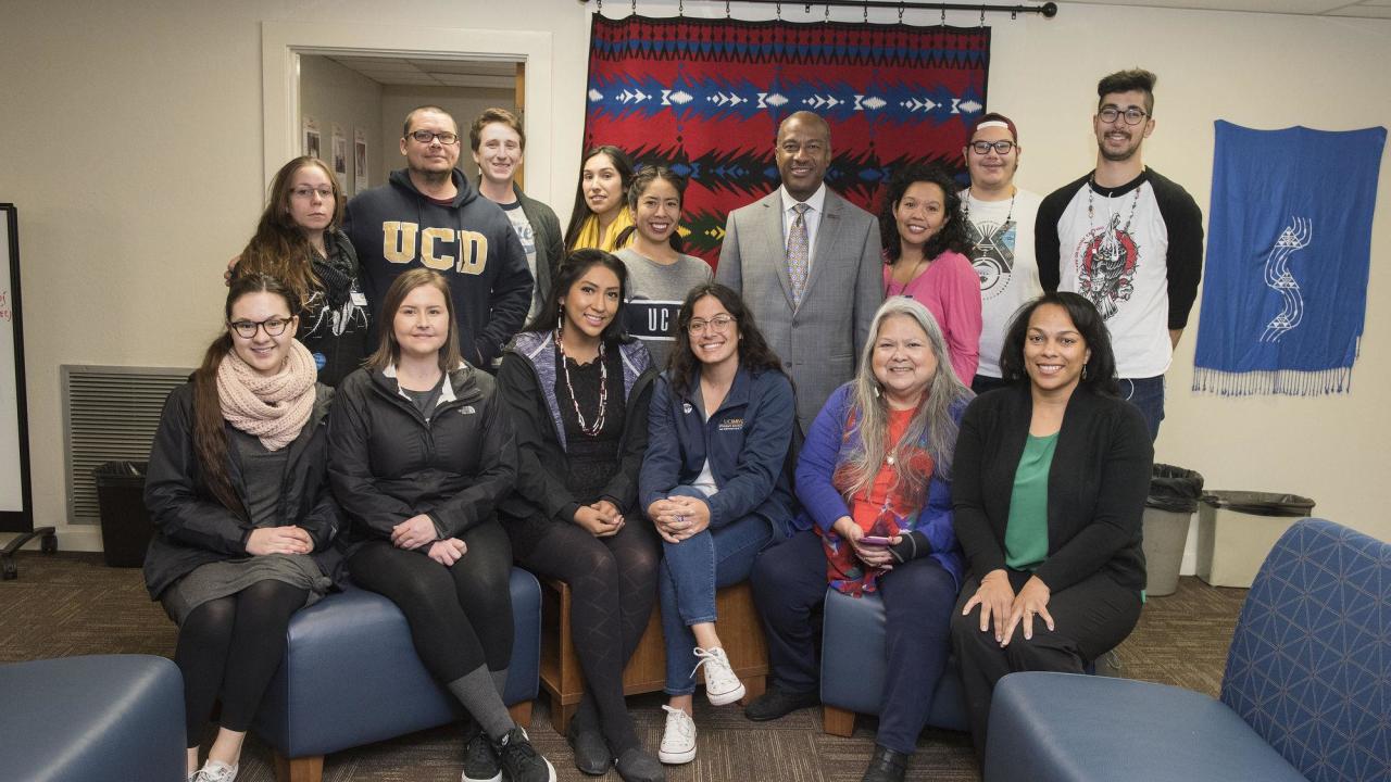 UC Davis Chancellor Gary May visits the Native American Academic Student Success Center UC Davis Chancellor Gary May