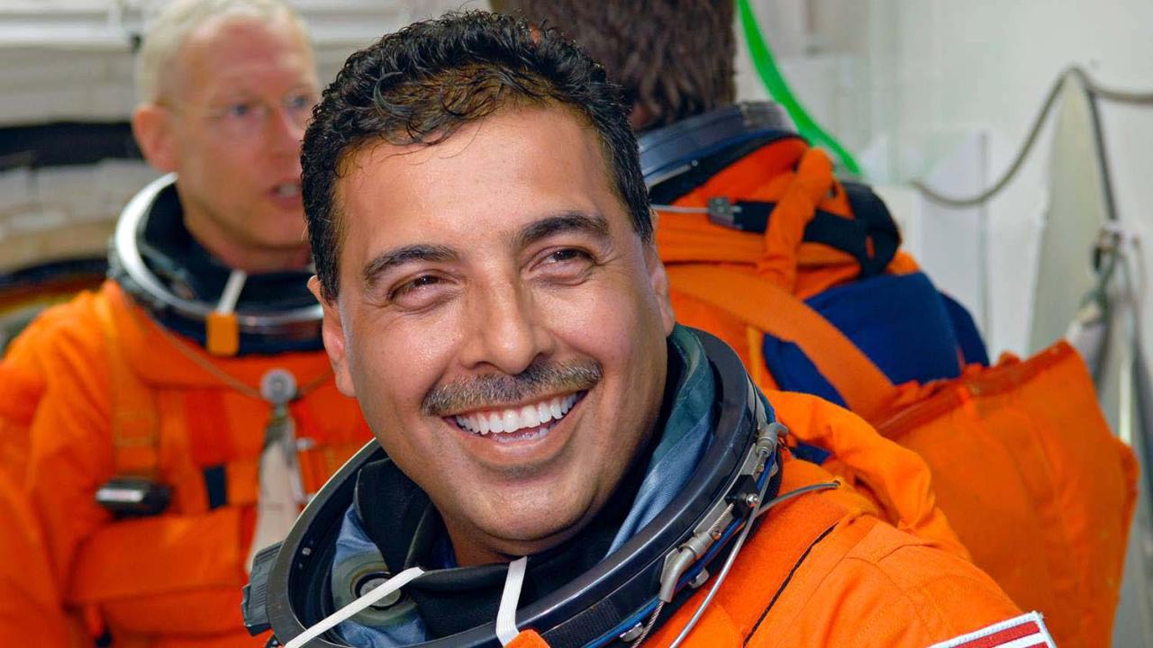 Astronaut Jose Hernandez in space suit.