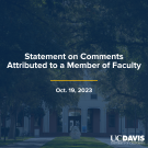 Graphic with Statement on Comments Attributed to a Member of Faculty and October 19 2023 text.