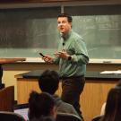 Professor Jay Stachowicz teaching in lecture hall.
